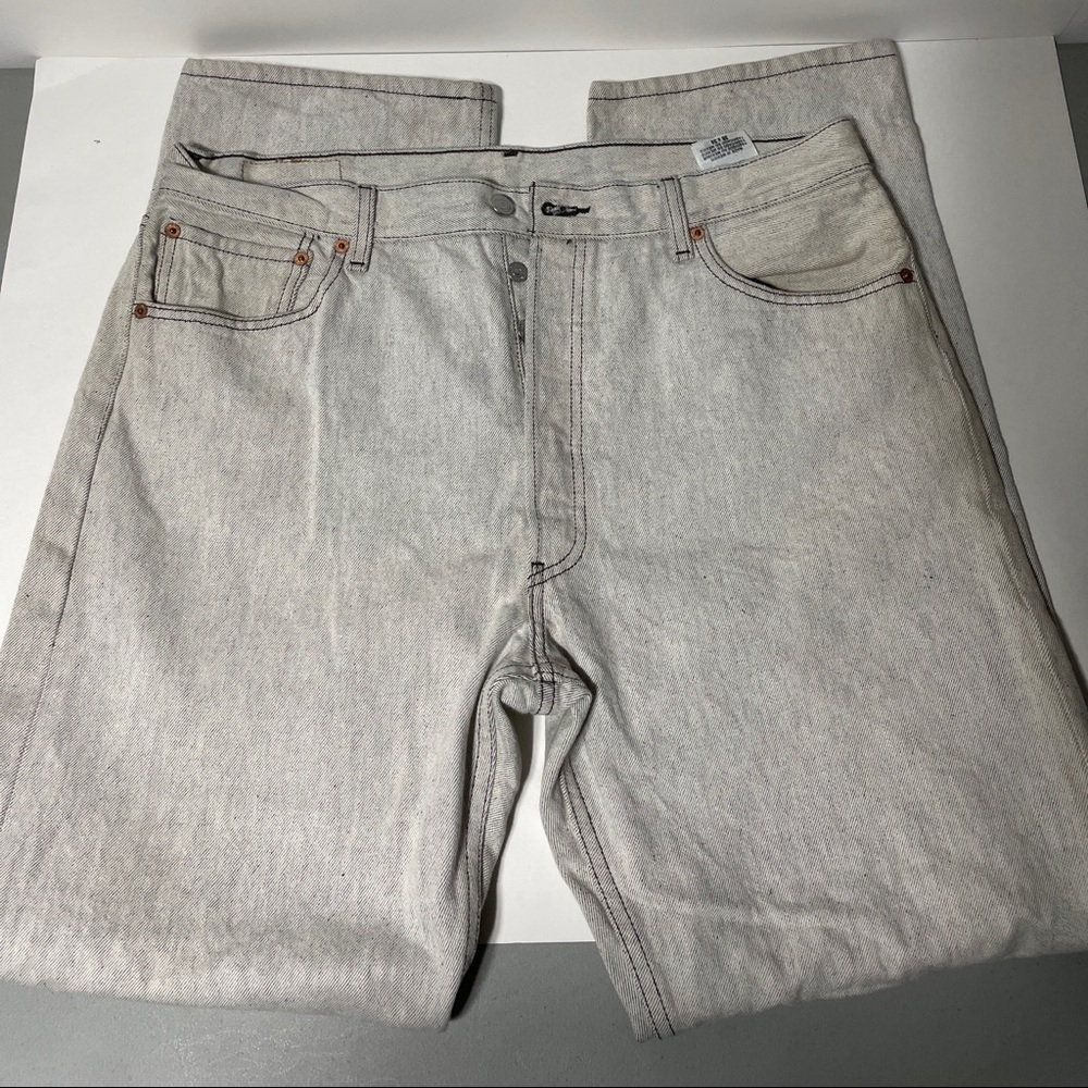 Levis Mens 501xx Gray/White Jeans- Sz38x34 Red Tag Measurements